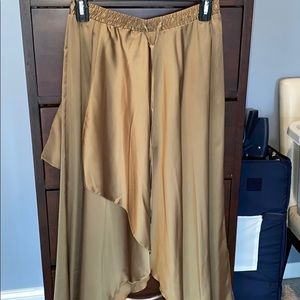 Zara olive green satin skirt